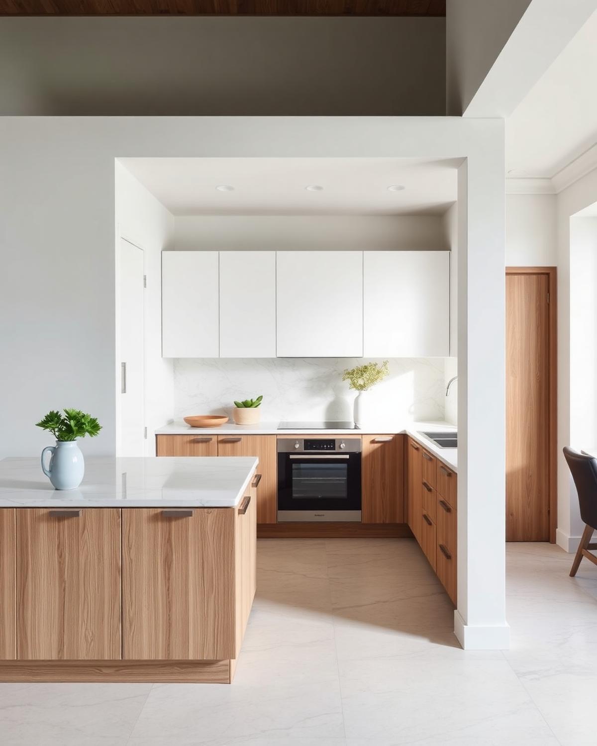 Renovated minimalist kitchen interior